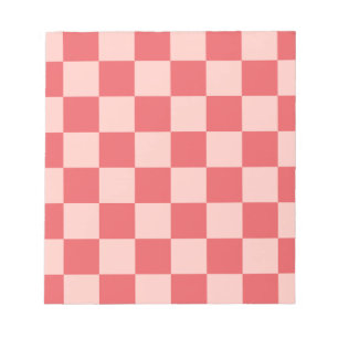 Pink Red Chequered Gingham Pattern Notepad