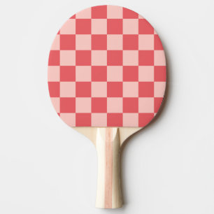 Pink Red Chequered Gingham Pattern Ping Pong Paddle