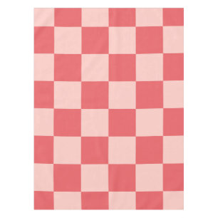 Pink Red Chequered Gingham Pattern Tablecloth