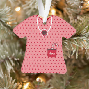  Pink & Red Christmas Party Dress Personalized Ornament