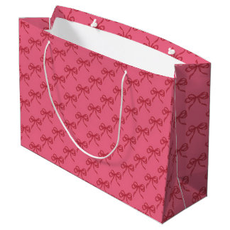 Pink red coquette bows minimal and cute  large gift bag
