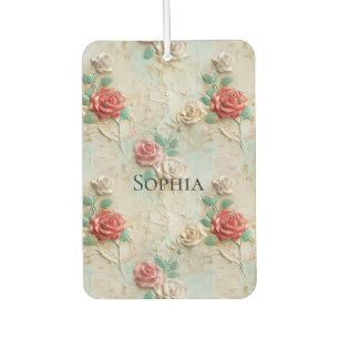 Pink Red Cream Roses Floral Air Freshener