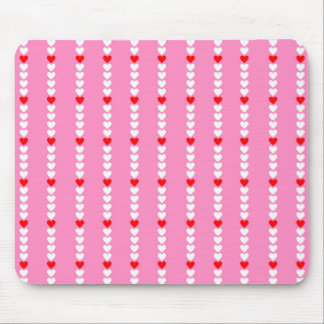 Pink Red Cute Simple Heart Stripe Y2K Pattern Mouse Pad