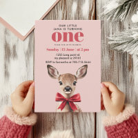 Pink & Red Deer Birthday | Winter Woodland Party