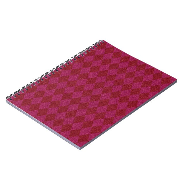 Pink & Red Diamond Glitter Notebook (Left Side)
