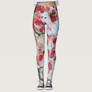 Pink Red Dirty polka Dot Grunge Decay Leggings