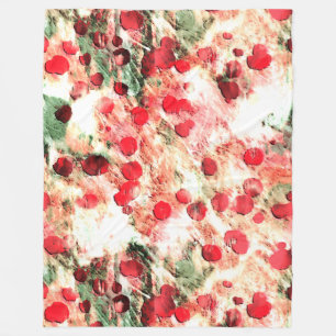 Pink Red Dirty Polka Dot Grunge Fleece Blanket