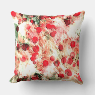 Pink Red Dirty Polka Dot Grunge Throw Pillow