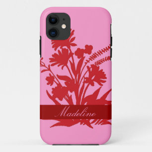 Pink red floral customizable iphone 5 case