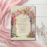 Pink & Red Floral Ornate Arch Wedding Invitation<br><div class="desc">Set the stage for your love story with this breathtaking wedding invitation, graced by a hand-painted watercolor red and pink roses wedding arch bursting with romance and charm. Soft airy greens to create a vision of natural beauty. Elegant, flowing fonts dance across the invitation, adding a touch of sophistication that...</div>