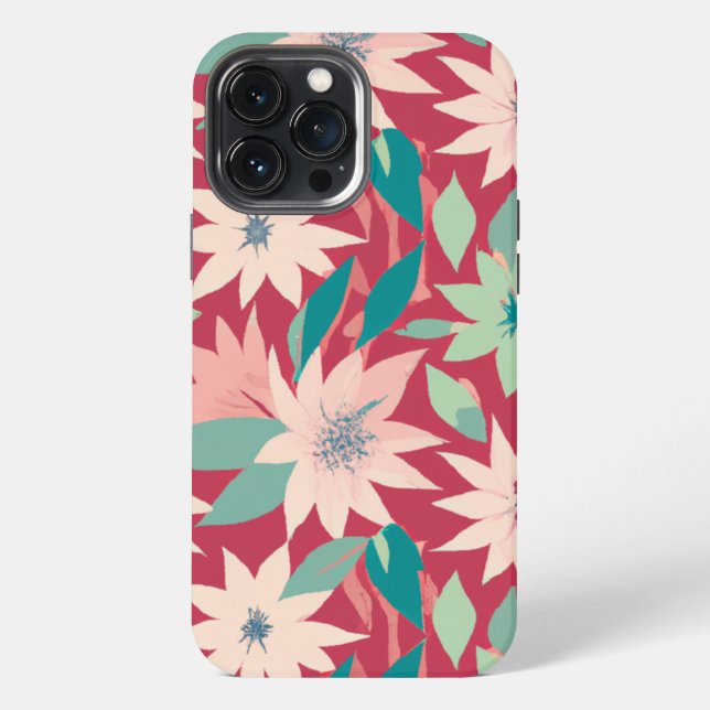 Pink & Red Floral Pattern iPhone Case (Back)