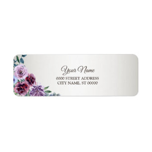 Pink Red Floral Watercolor Wedding Return Address