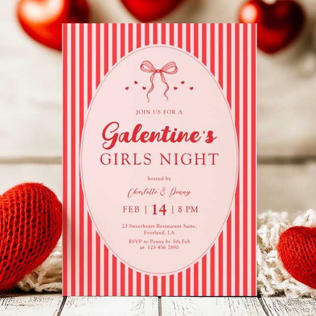 Pink Red Galentine's Party Invitation (Creator Uploaded)