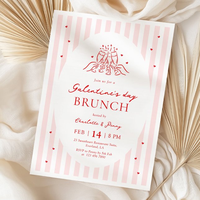 Pink Red Galentine's Party Invitation (Creator Uploaded)