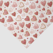 Pink Red Gold Hearts, Medium Scale Valentine's Day