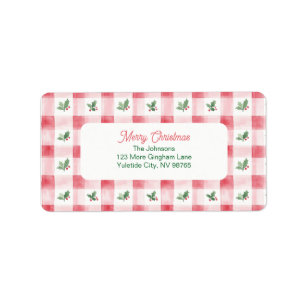Pink Red Green Retro Pattern Christmas Label