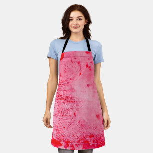 Pink Red Grunge Paint Texture Apron