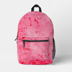 Pink Red Grunge Paint Texture Printed Backpack