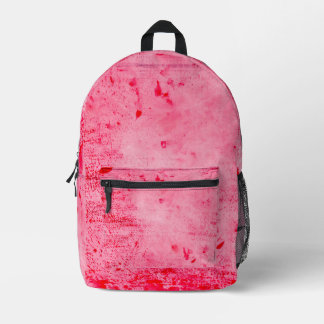 Pink Red Grunge Paint Texture Printed Backpack
