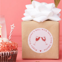 Pink Red Hand drawn Galentine's Day Label