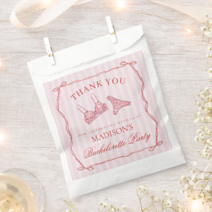 Pink & Red Heart Lingerie Bachelorette Dessert Favour Bag