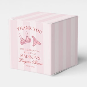 Pink & Red Heart Lingerie Shower Bridal Dessert Favor Box