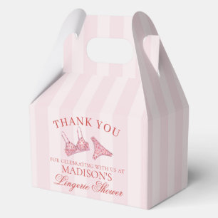 Pink & Red Heart Lingerie Shower Panty Party Gable Favor Box