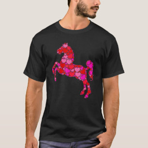Pink Red Heart Valentines Day  For Women Girls Hor T-Shirt