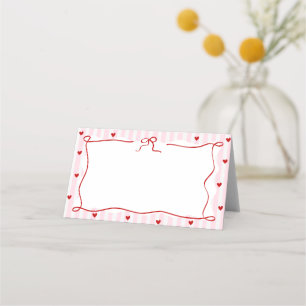 Pink Red Hearts Little Sweetheart Valentine Place Card
