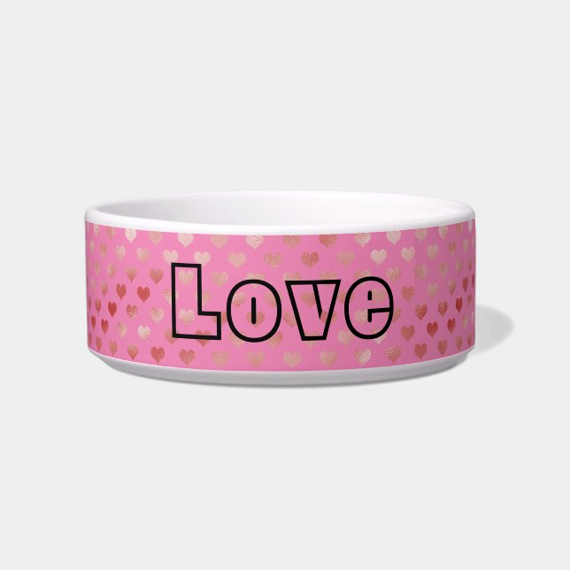 Pink Red Hearts Ombre Bowl (Front)