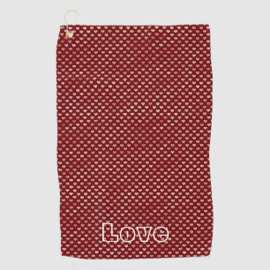 Pink Red Hearts Ombre Golf Towel