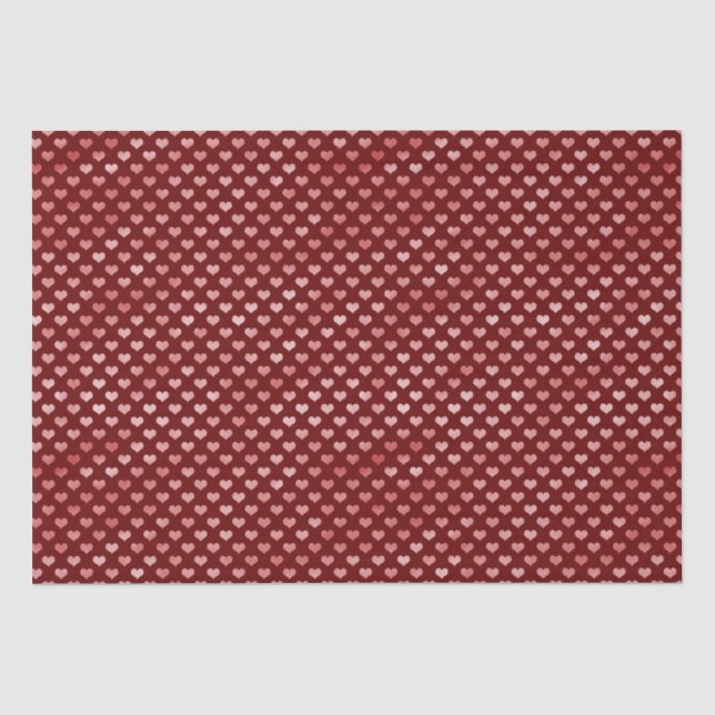 Pink Red Hearts Ombre Tissue Paper (Front)