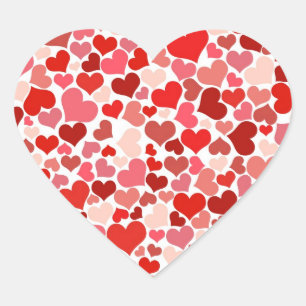Pink Red Hearts Pattern Valentine's Day Love Gifts Heart Sticker