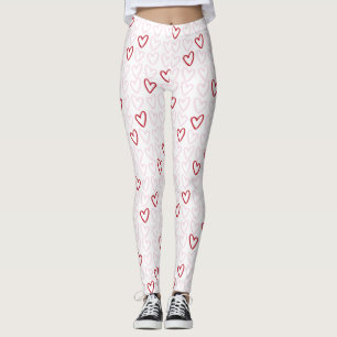 Pink & Red Hearts Women's Leggings