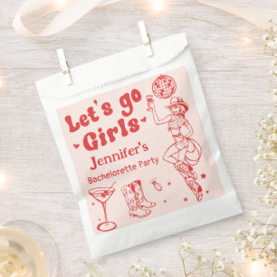 Pink Red Last Rodeo Cowgirl Bachelorette Party Favour Bag