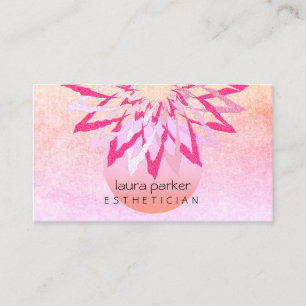 Pink Red Lotus Flower Beautician Cosmetologist Business Card