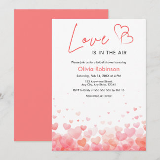 Pink & Red Love is in the Air Bridal Shower Invitation