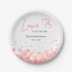 Pink & Red Love is in the Air Bridal Shower  Paper Plate