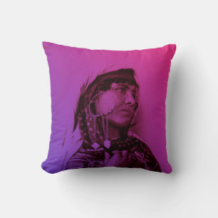 Pink Red Maghreb Tunisian Traditional Girl Woman T Throw Pillow