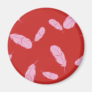 Pink & Red Magnet - Feathers