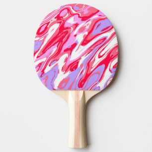 Pink Red Marble Texture Liquid Paint Mixture Ping Pong Paddle