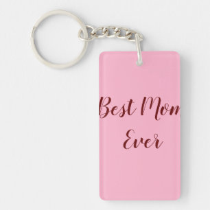 Pink red mother's day best Mom ever gift add text Keychain