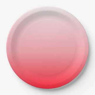 Pink Red Ombre Gradient Paper Plate