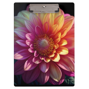 Pink Red Orange Yellow Purple Dahlia Flower Clipboard
