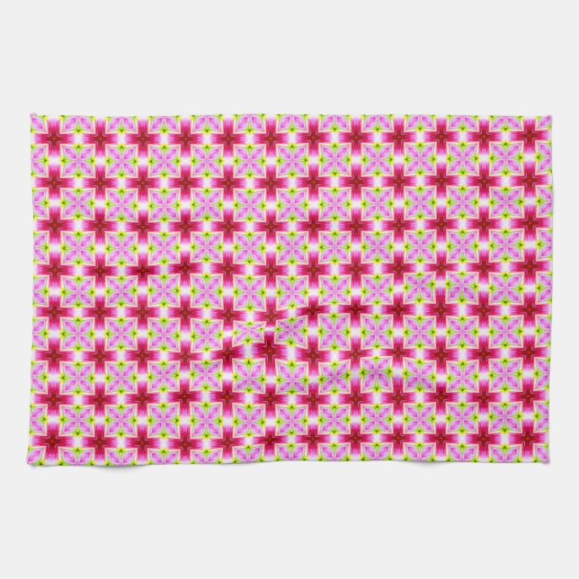 Pink Red Pattern Kitchen Towel (Horizontal)