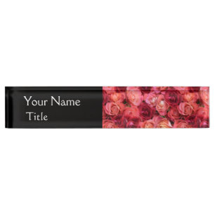 PINK RED ROSE FIELD NAMEPLATE