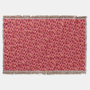 PINK RED ROSE FIELD THROW BLANKET