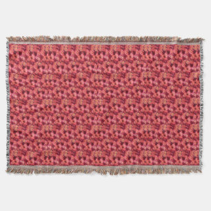 PINK RED ROSE FIELD THROW BLANKET