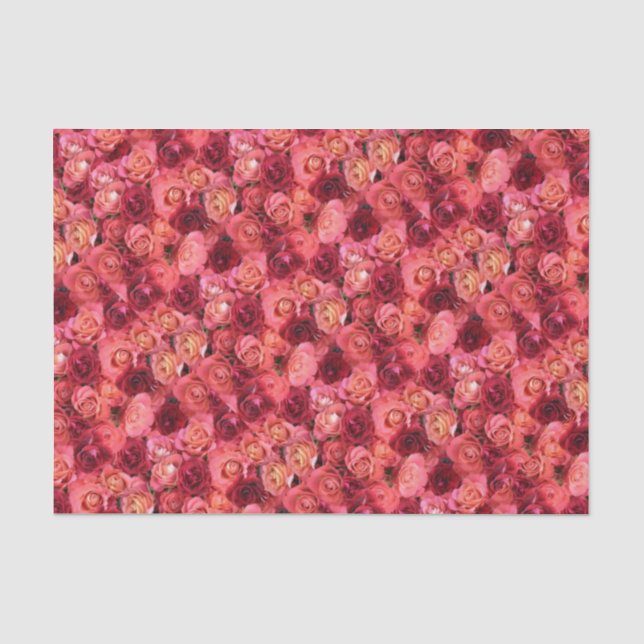 PINK RED ROSE FIELD TISSUE PAPER (Front)
