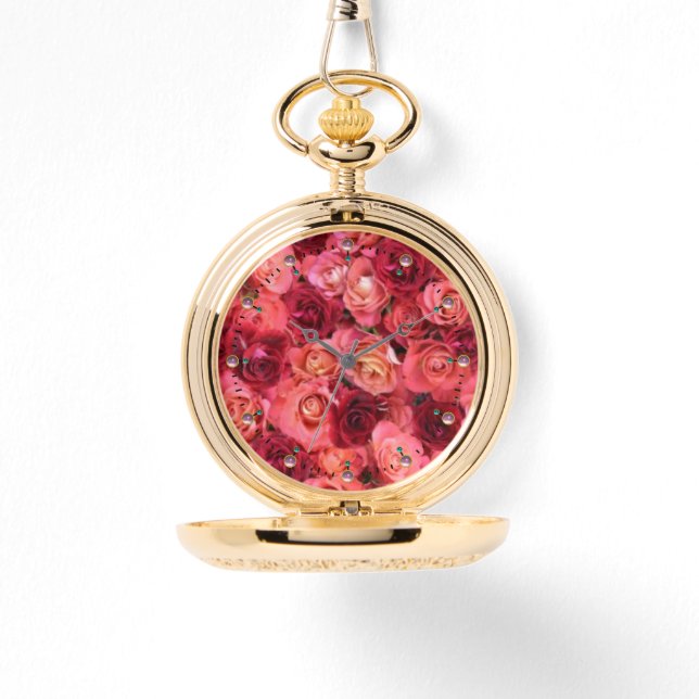 PINK RED ROSE FIELD WATCH (Front)